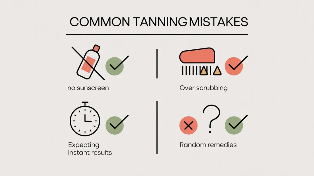 Common mistakes people make while trying to remove tanning from skin