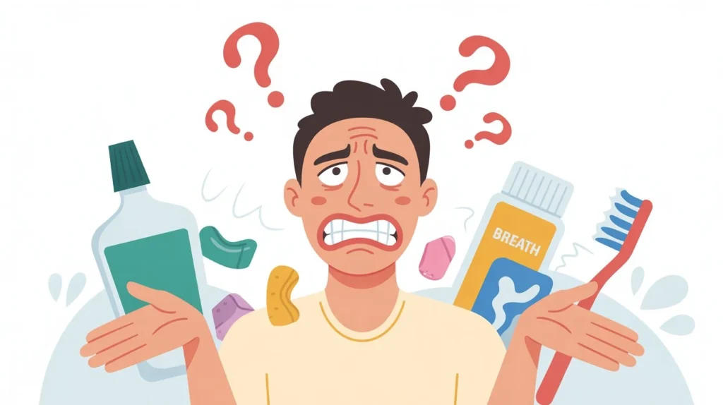 bad breath mistakes illustration instant results no consistency