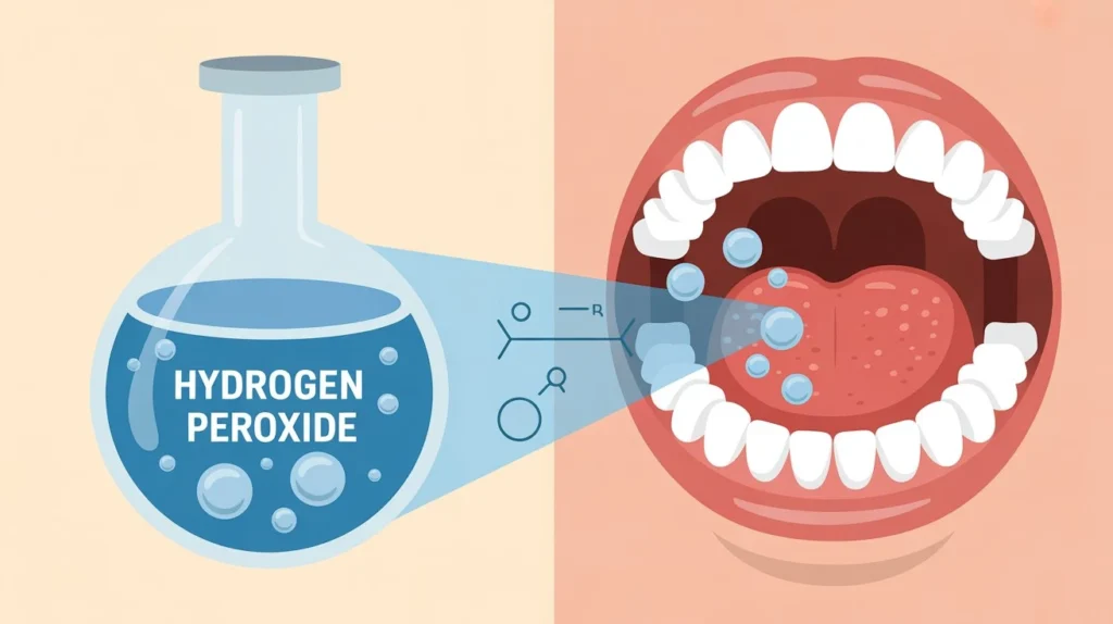 hydrogen peroxide kills anaerobic bacteria oxygen release diagram
