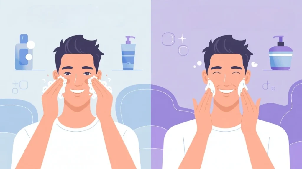 morning and night skincare routine for men