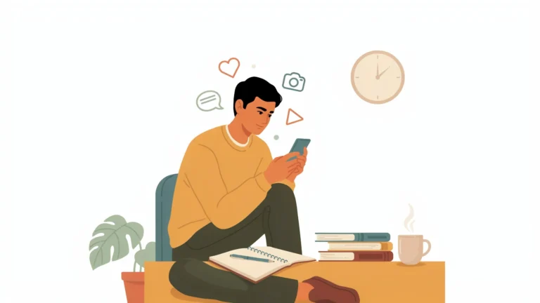 how to stop being lazy — young student distracted by phone