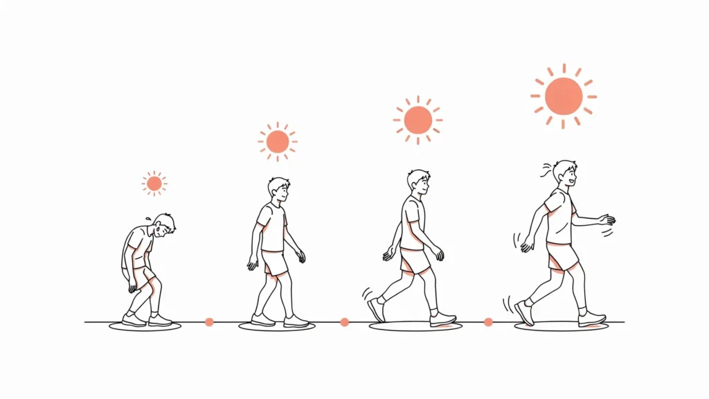 Walking progression from 10 to 30 minutes for beginners