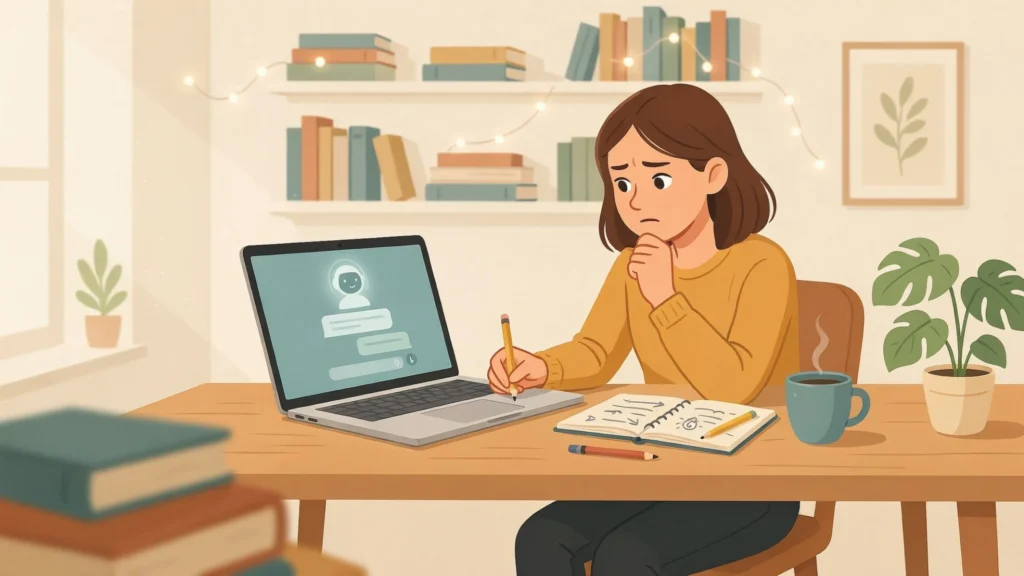 Student using an AI tutor to practise questions and understand concepts