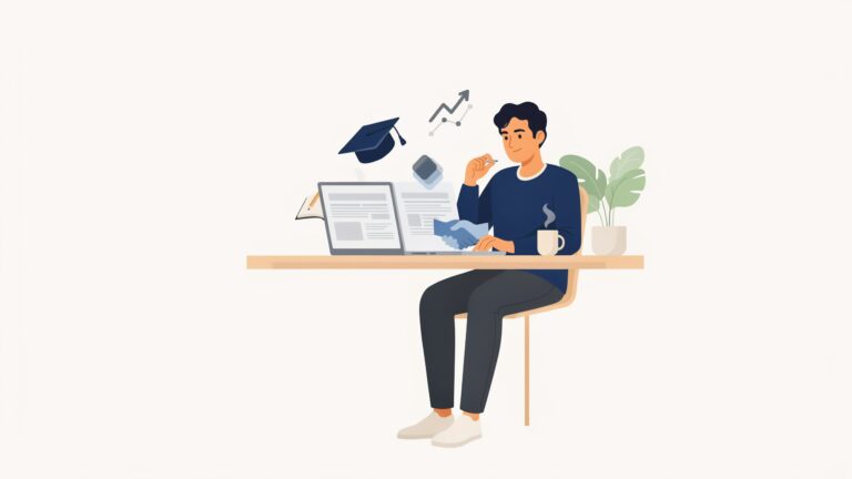 Young job seeker creating a resume with no work experience