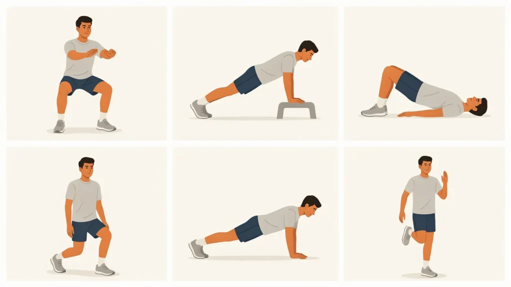 Six beginner bodyweight exercises for a home workout